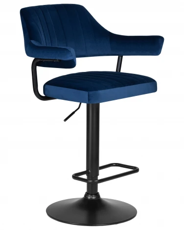 Набор 2 шт стул барный DOBRIN CHARLY BLACK (синий велюр (MJ9-117))