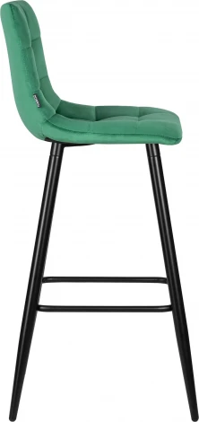 Стул барный DOBRIN NICOLE (черные матовые ножки, зелёный велюр (108-64))
