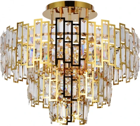 Потолочная люстра на штанге Arte Lamp Mintaka A1005PL-10GO (220V, хрусталь)