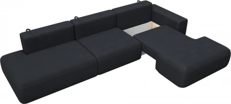 Диван угловой Лига-036 НПБ Модерн Лонг правый угол Лига Диванов (Замша) арт.127758