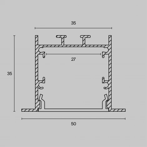 Алюминиевый профиль встраиваемый 50x35 Maytoni Led Strip ALM-5035-S-2M