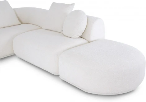 Диван Fabro ОГОГО (арт.853892), (Букле,Ткань/Белый)