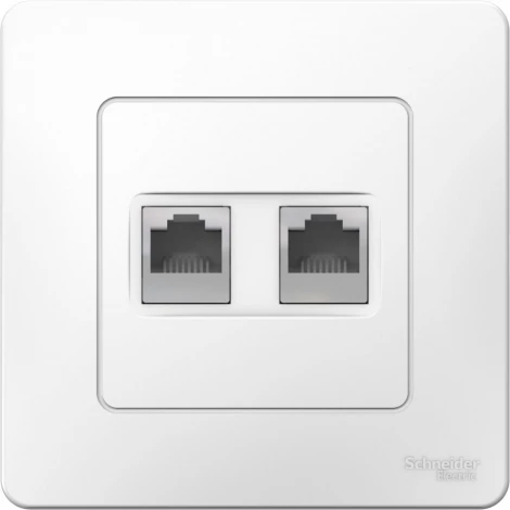 Розетка встраиваемая телефонная RJ-11 + Ethernet RJ-45 (белый) Systeme Electric Blanca BLNIS045111
