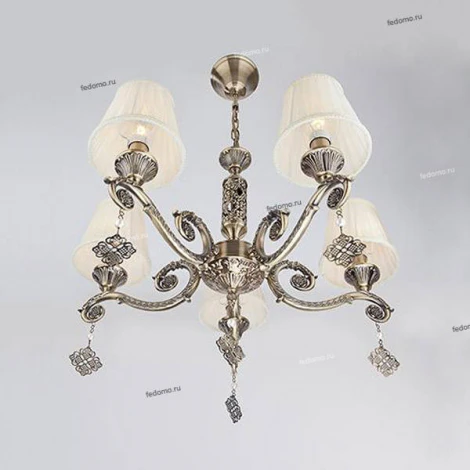 Подвесная люстра Eurosvet Marcella 60042/5 античная бронза