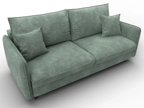 Диван прямой Лига-064 НПБ (ДСП/Дерево/Велюр/Зеленый) Лига Диванов 129623