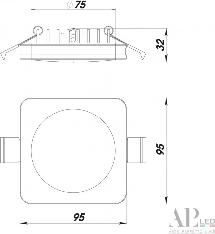 Точечный светильник встраиваемый APL LED Ingrid 3322.LD109S/12W/6K (220V, IP40)