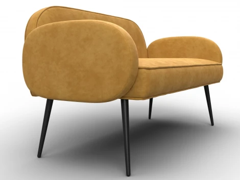Диван прямой Лига-086 (Фанера/Металл/Велюр/Желтый) Лига Диванов 131094