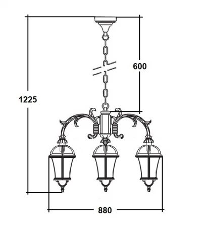 Уличный светильник подвесной Oasis Light ROMA L 95270L/3/16L Gb