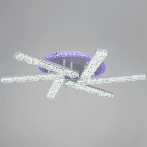 Потолочная люстра светодиодная на штанге с пультом с регулировкой цветовой температуры, яркости и ночным режимом Reluce 54430-0.3-06C WH