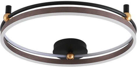 Потолочный светильник круглый Crystal Lux FERNANDO PL72W LED COFFEE/BLACK (220V, пульт управления, кольцо)