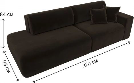 Диван прямой Лига-036 НПБ Модерн подлокотник справа (Коричневый/Микровельвет) Лига Диванов арт.121332