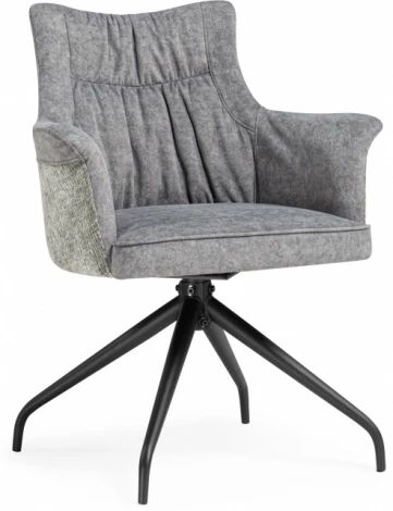 Стул на металлокаркасе Woodville Kaser 360 крутящийся grey / black арт.15841