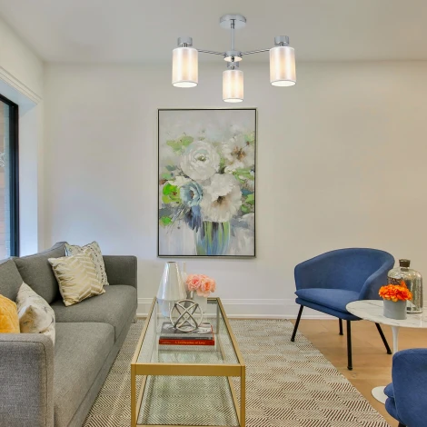 Потолочная люстра на штанге 120006/3R E14*40W Chrome Escada Mist ES0000059