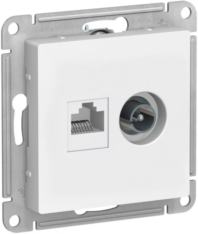 ТВ-розетка встраиваемая и Ethernet RJ-45 (белый) Systeme Electric AtlasDesign ATN000189