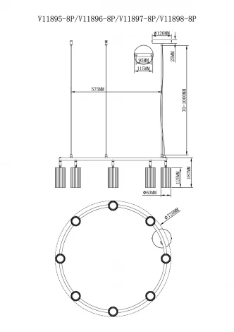 Подвесной светильник Moderli Cora V11897-8P