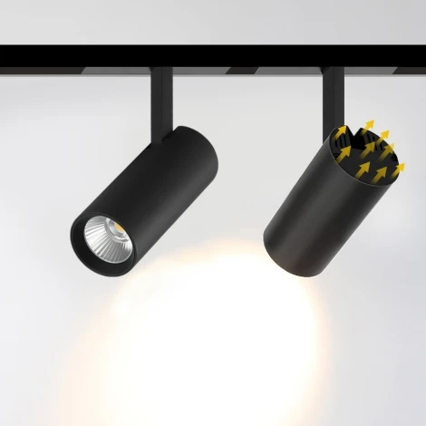 Трековый магнитный светильник 48V iLedex Vision48/22 4822-007-D75-30W-38DG-3000K-BK (круглые)