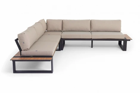 "Тулон" угловой модульный диван, каркас из алюминия 4SIS TUL-MLS3-001(HPL OAK) B Mua (beige15052)