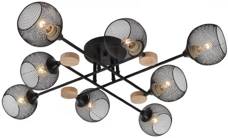 Потолочная люстра на штанге Seven Fires Bazill SF3384/8C-BK-WD