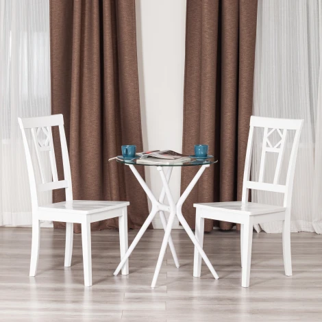 Стул жёсткое сиденье Камилла (CAMILLE) / 1 шт. в упаковке (Дерево гевея, МДФ/Белый) Tetchair арт.24732