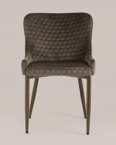 Стул Stool Group Ститч Хани велюр коричневый ножки дерево УТ000031318