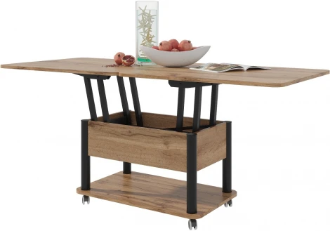 Стол-трансформер ГЗМИ Дебют 3, Дуб вотан/Ножки чёрные