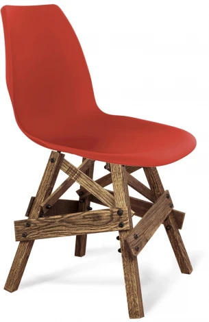Стул SHT-ST29/S71 на деревянном каркасе красный ral3020/дуб брашированный коричн Sheffilton 9611797801