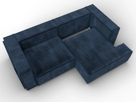 Диван угловой Лига-061 угол правый (ДСП,Брус,Фанера,Велюр/Синий) Лига Диванов 131151