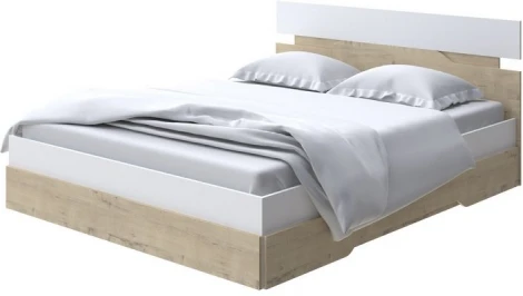 Без бренда Кровать Milton (ЛДСП Белый/Бунратти) 160x190