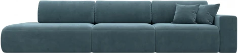 Диван прямой Лига-036 НПБ Модерн Лонг подлокотник справа (Бирюзовый/Велюр) Лига Диванов арт.121357