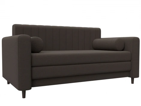 Диван прямой Лига-070 (ЛДСП,Брус,Фанера/Дерево/Рогожка/Коричневый) Лига Диванов 129646