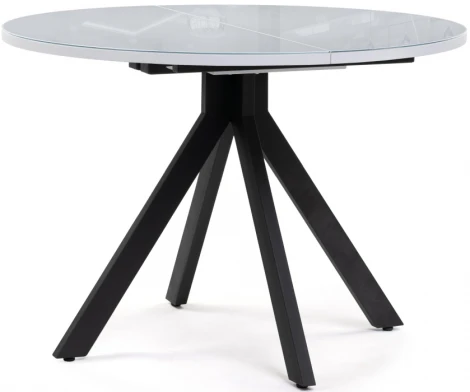Стеклянный стол Woodville Бетина черный / белый 504211