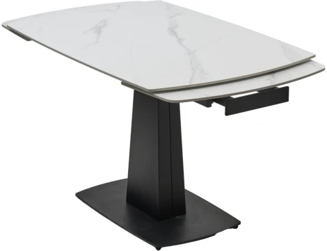 Стол M-City BALDE 140 MATT WHITE MARBLE SOLID CERAMIC / BLACK