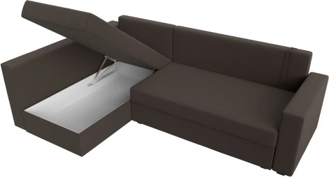 Диван угловой Мансберг левый угол (Коричневый/Рогожка) Лига Диванов арт.121537L