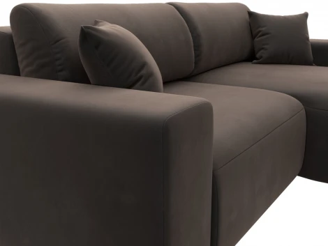 Диван угловой Лига-036 НПБ Классик правый угол (Коричневый/Велюр) Лига Диванов арт.121377