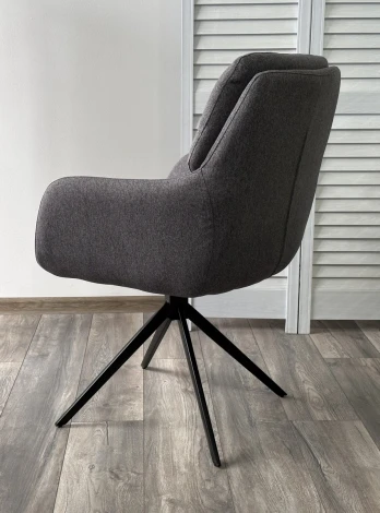 Стул Mon 360 град. поворот. Серый Family-022, ткань / черный каркас / Товарный знак DISAUR