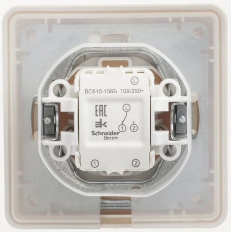 Выключатель встраиваемый одноклавишный (слоновая кость) Systeme Electric W59 VS610-156-28