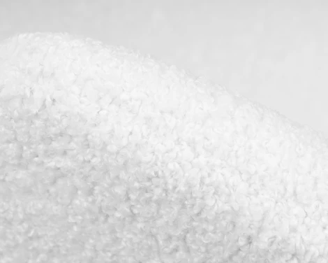 Кресло дизайнерское DOBRIN EMILY (белый (букле) ткань , хромированная сталь) 72-LMO EMILY, цвет сиденья букле белый, основания сталь