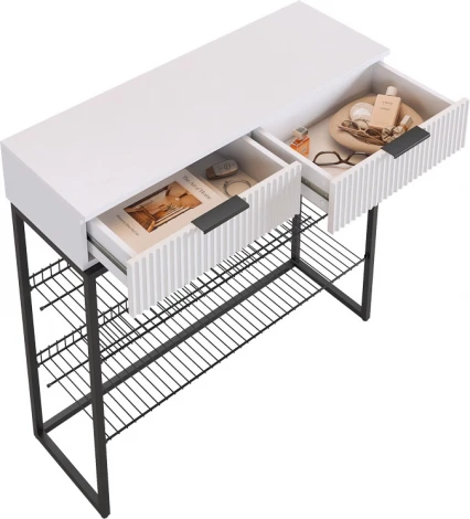 Обувница Классная 1 Mebelson (ЛДСП,Металл/Светлое дерево,Белый,Черный) арт.172188,3323