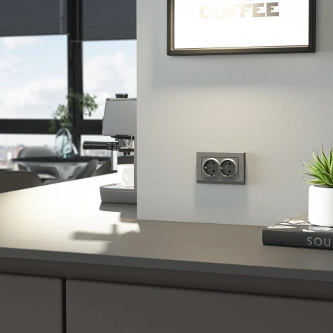 Рамка для двойной розетки (графит матовый) Werkel W0081864 (a063120)