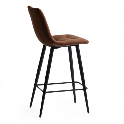 Стул полубарный CHILLY (mod. 7095пб ) коралловый barkhat 15 /черный (ткань/металл)