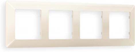 Рамка Ambrella Volt ALFA Line (Бежевый глянец) 4-ая AF110304