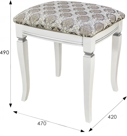 Банкетка Васко В 106Н белый/серебро, Маркус серебро от фабрики Mebelik