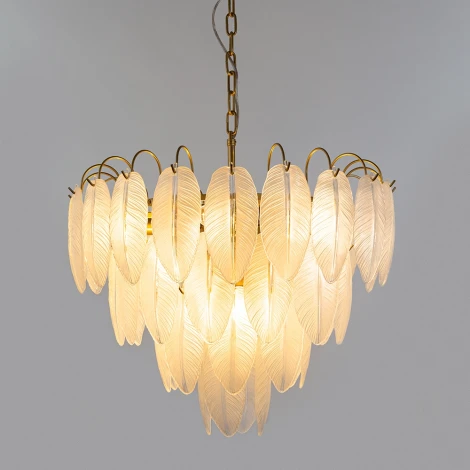 Подвесная люстра Arte Lamp Evie A4052LM-12SG (220V, на цепи, листья)