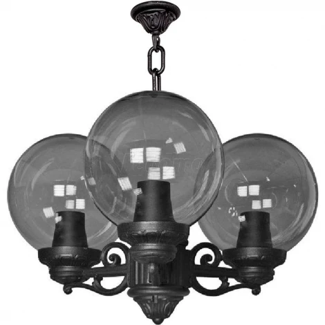 Люстра подвесная уличная Fumagalli, 3 плафона, черный с дымчатым