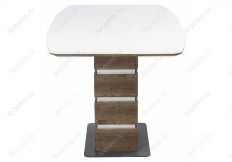Стол на тумбе Woodville Фернан белый / орех кантри 462112
