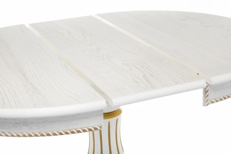 Стол деревянный Woodville Павия 100 молочный / золотая патина арт.615197