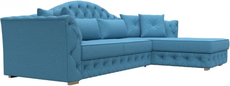 Диван угловой Артис правый угол (Голубой/Рогожка) Лига Диванов арт.123402