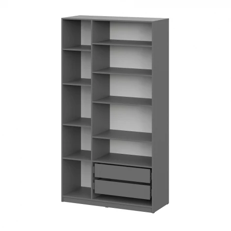 Шкаф распашной с наполнением Арника (9 полок + 2 ящика) ШК 5 (1200), Графит
