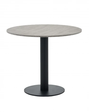 Стол Stool Group круглый Фризбин D90, Стол Stool Groupешница МДФ сегни темный, основание металл черный УТ000041629