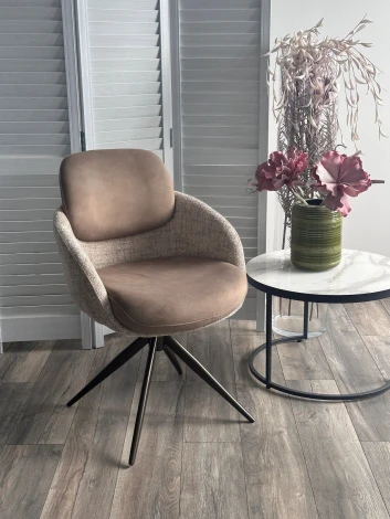 Стул ГРЕЙС (GRACE) 360 град, цвет КАПУЧИНО PENA-172 / G1229-7, ткань / ШОКОЛАДНОЕ ЗОЛОТО, ®DISAUR M-City 64845